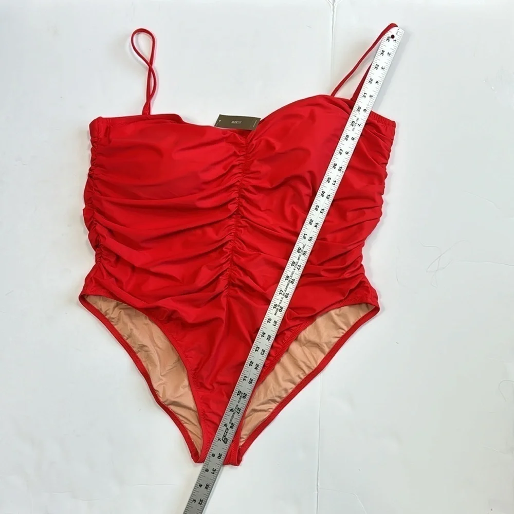 J. Crew Ruched Sweetheart One Piece Swimsuit Women's‎ Plus 24 Red New BF176